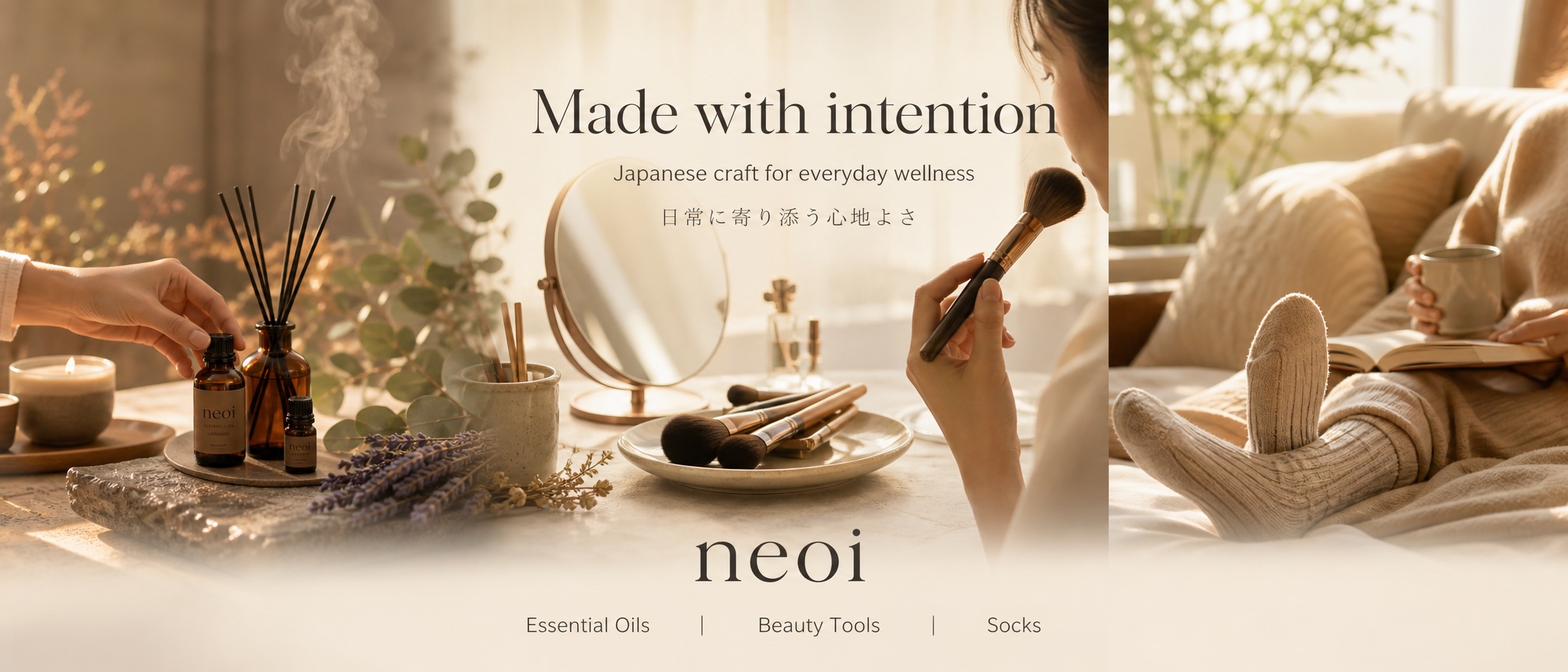 Neoi — Made with intention. Japanese craft for everyday wellness: essential oils, beauty tools and designer socks.
