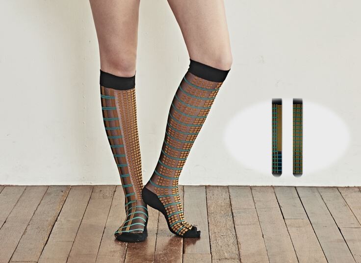 Polka-Dot Sheer Knee-High Socks — Tiny Seed Dots, Japan product image