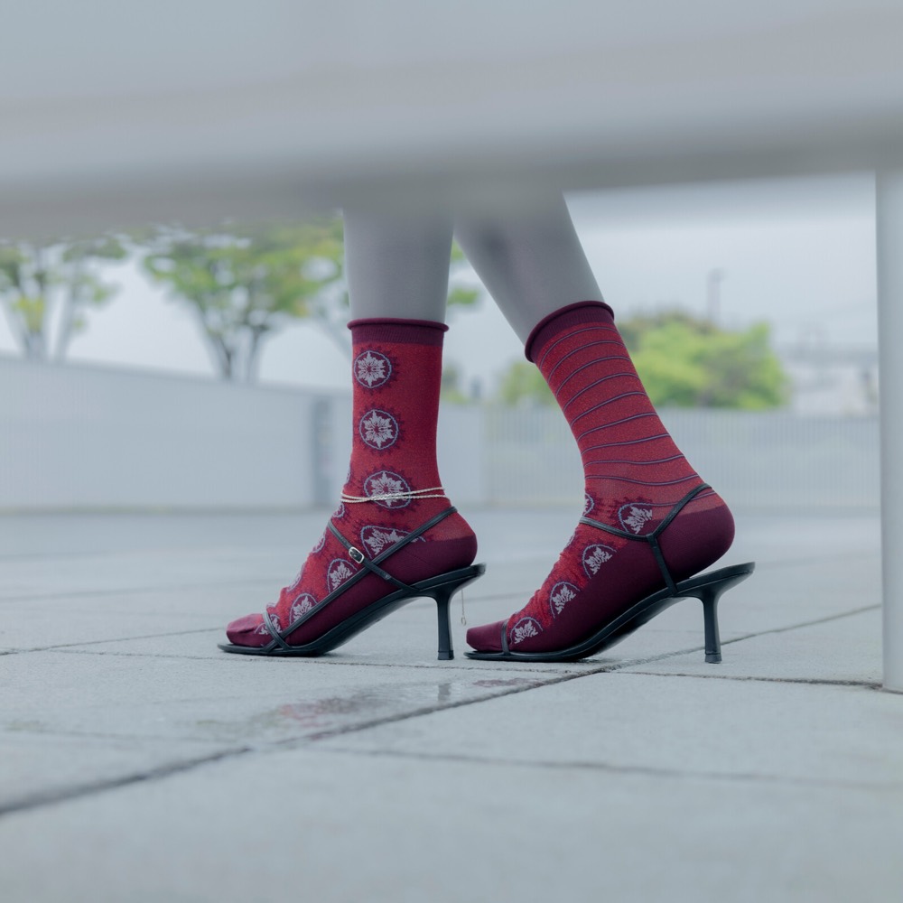 Glitter Crew Socks — Moulin Rouge Lamé, Made in Japan product image