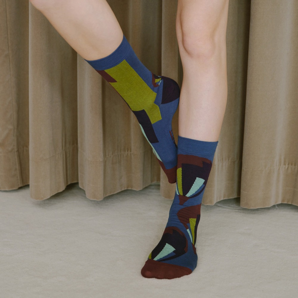 Novelty Balloon Crew Socks — Dusk Sky, Made in Japan product image