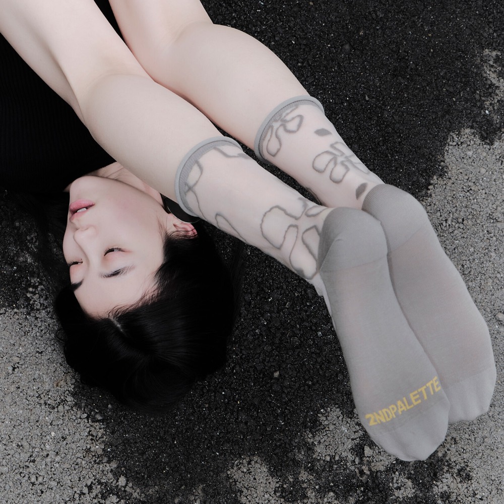 Striped Sheer Socks — Windswept Lines, Made in Japan product image