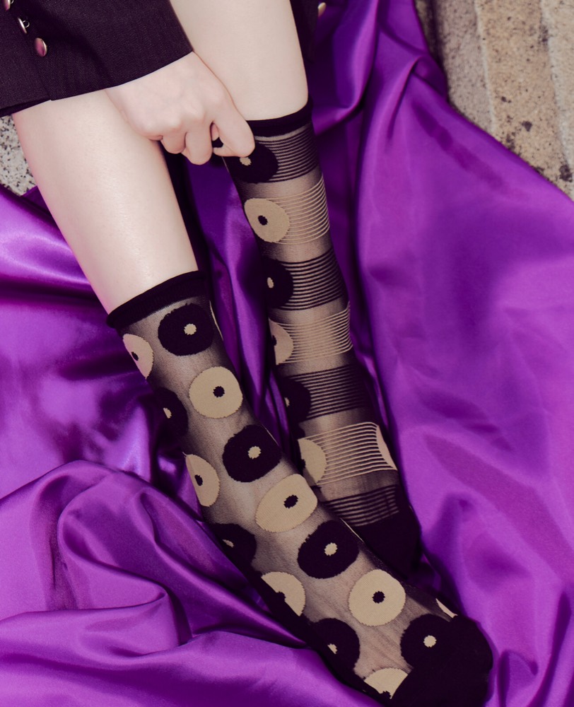 Sheer Socks — Black Light & Shadow, Made in Japan product image