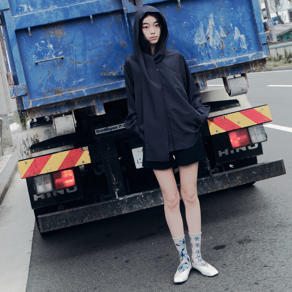 Floral Sheer Socks — Ocean Bloom, Made in Japan product image